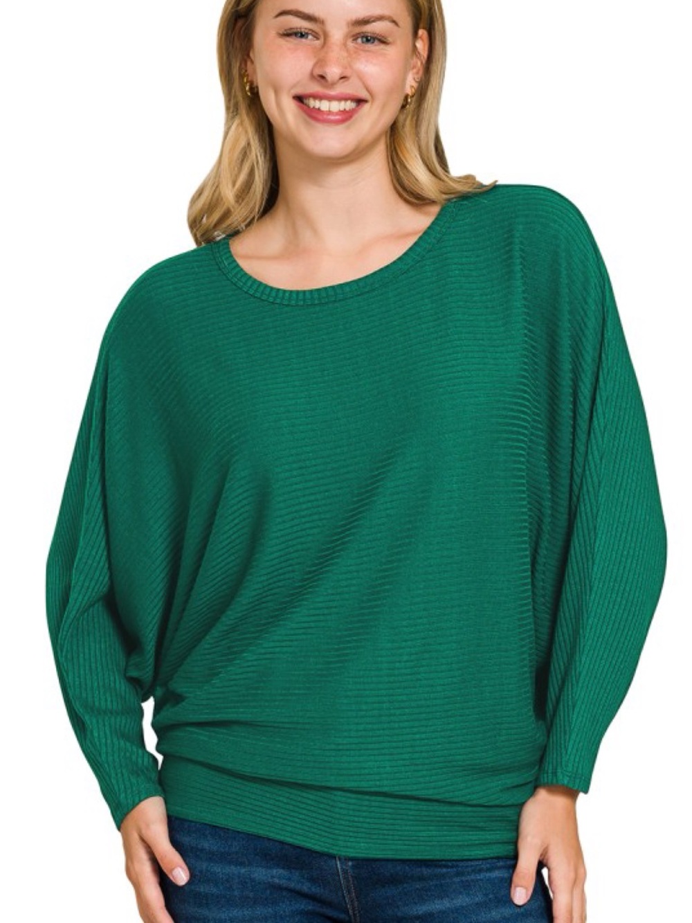 Women’s Ribbed Batwing Sweater